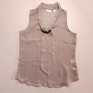New York & Company sheer shimmery Elegant Gray Sleeveless Blouse‎ Small